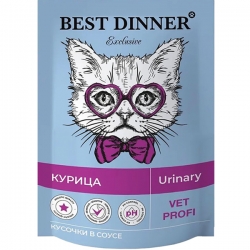 Best Dinner Exclusive Vet Profi Urinaryl кусочки в соусе с курицей д/кошек 85г