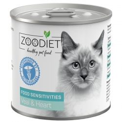 Zoodiet консервы 100г для кошек С телятиной и сердцем (чувств. пищеварение