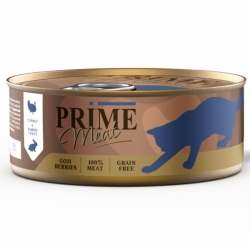 PRIME MEAT д/кошек ж/б 100г Индейка с кроликом, филе в желе СРОК РЕАЛ 02.25