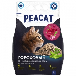 PEACAT напол.комкующийся из горохового волокна РОЗА 5л(2,5кг)