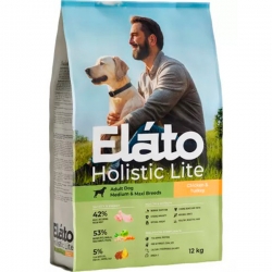 Elato Holistic Lite д/взр.соб. Сред. и круп. пород  Курица/Индейка 12 кг