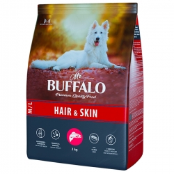 Mr.Buffalo HAIR & SKIN CARE сухой корм д/собак Средних и Крупных пород 2 кг лосось СРОК РЕАЛ 01.25