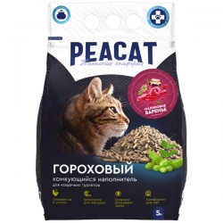 PEACAT напол.комкующийся из горохового волокна МАЛИНОВОЕ ВАРЕНЬЕ 5л(2,5кг)