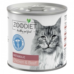 Zoodiet консервы 240г для кошек С курицей и говядиной (обмен веществ) СРОК РЕАЛ. 08.24