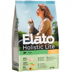 Elato Holistic Lite д/котят/берем.,кормящих Курица/Индейка1,5 кг