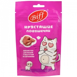 Титбит Хрустящие подушечки Biff для кошек с паштетом из баранины 60г.